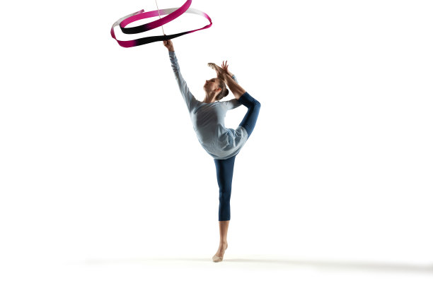 艺术体操孤立在白色上图片下载