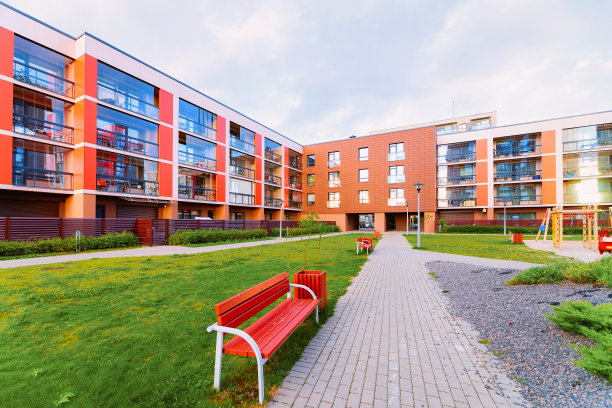 公寓住宅建筑群概念游乐场图片下载