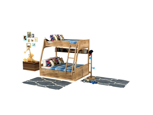 3d渲染儿童房家具图片下载