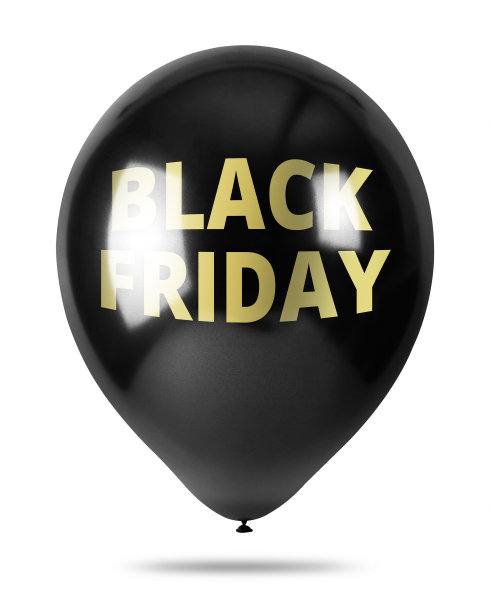 黑色气球孤立在白色背景上。黑色星期五促销概念。(剪切路径)图片下载