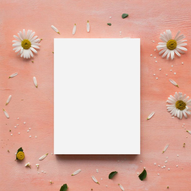 在粉色木板上模拟海报。前视图。图片下载