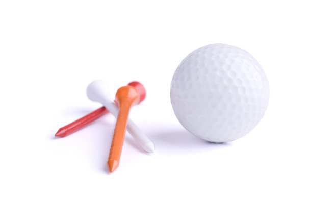 高尔夫球和高尔夫球座孤立图片下载