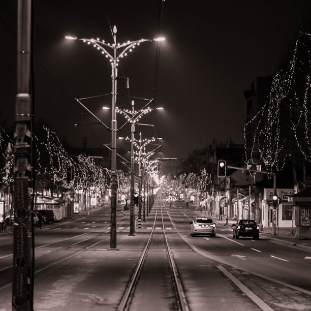 黑色和白色的冬季大道图片下载