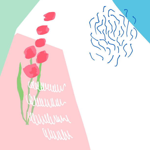 创意抽象普遍艺术海报在花卉风格。手绘纹理，叶子，花和标记。婚礼，周年纪念，生日，瓦伦丁节，派对邀请模板与地方为您的文本。素材图片