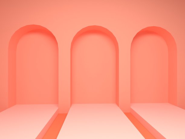 有拱门和空讲台的最小场景图片下载