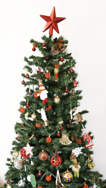 圣诞树上挂满了圣诞的星星图片下载