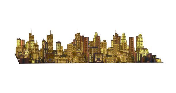 城市夜间的布局3d渲染图片下载