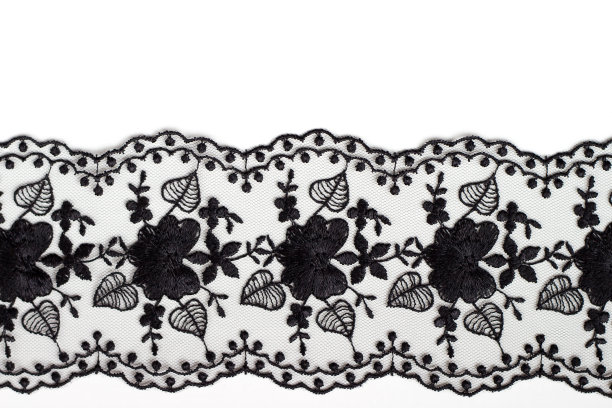 白色背景上的黑色花边;纹理背景图片下载