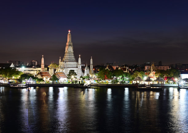 曼谷黄昏时分的阿仑寺图片下载