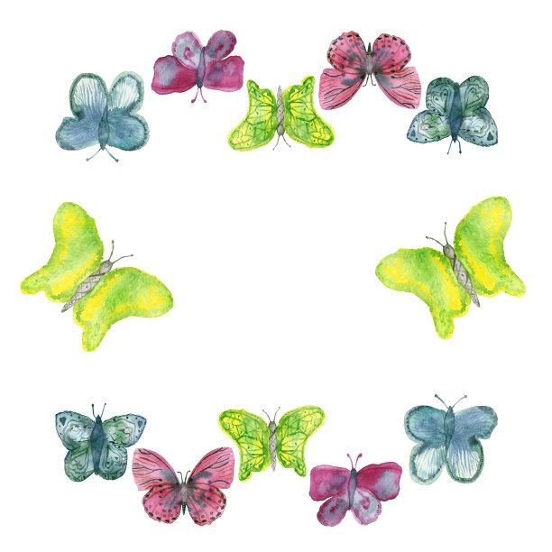 蝴蝶插画素材ID：328203306