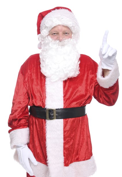 白色背景前的圣诞老人图片下载