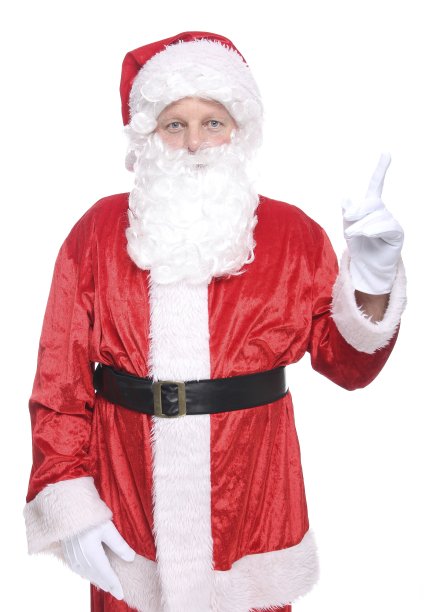 白色背景前的圣诞老人图片下载