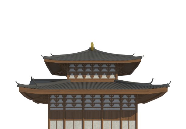 原设计日本住宅孤立在白色背景的3d插图图片下载