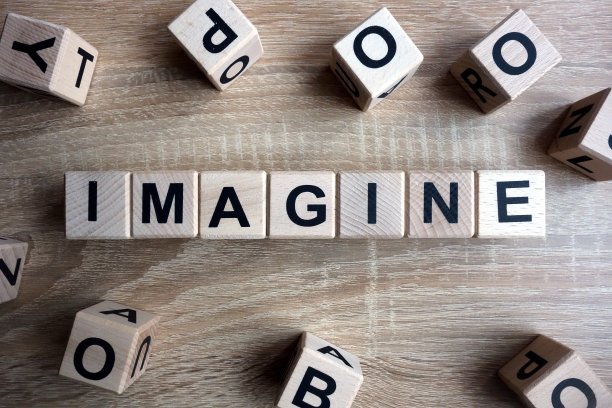 想象一下木块上的文字图片下载