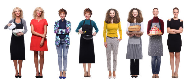 一群有食物的女人图片下载