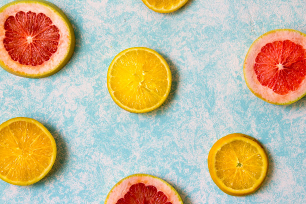 葡萄柚和橙子切片照片图片下载
