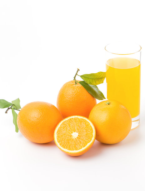 新鲜美味的橘子和橙汁图片下载