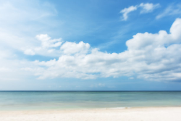 海滩，大海和多云的天空抽象背景图片下载