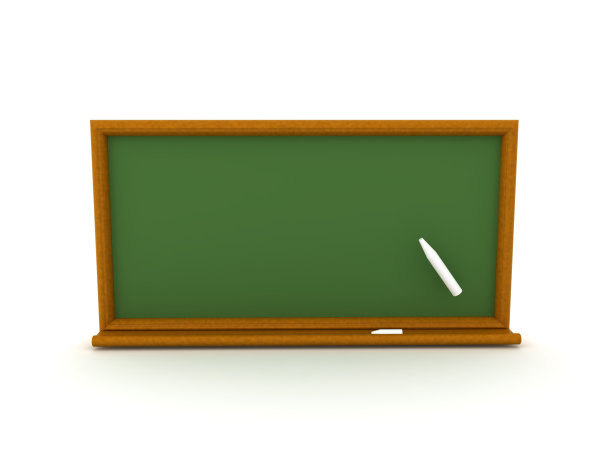 3D插图的绿色粉笔黑板图片下载