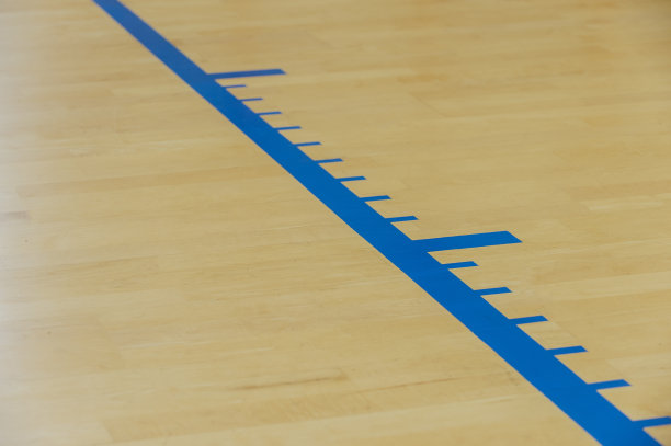 体育大厅的木地板，室内的木地板上有标记线，体育馆的球场图片下载