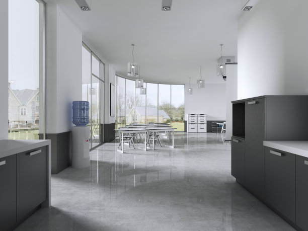 厨房家具在教室里。图片下载