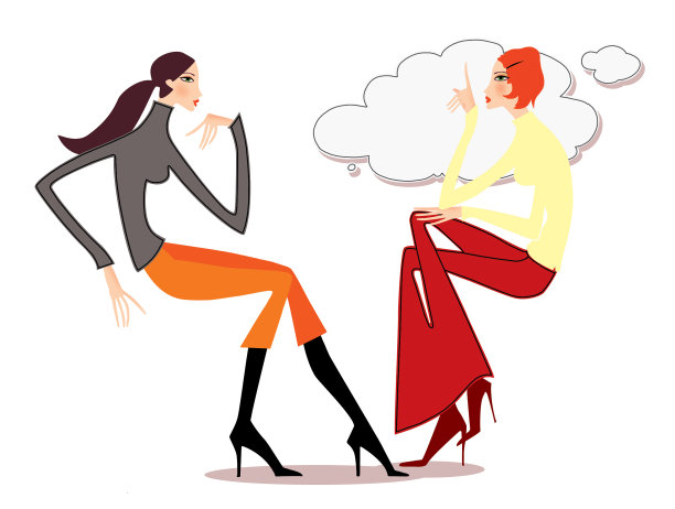 两个坐着的女孩在聊天图片下载