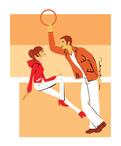 坐在屋顶上调情。一个年轻人和一个女孩调情图片下载