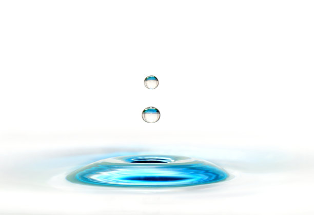 闪烁的蓝色水滴柱图片下载