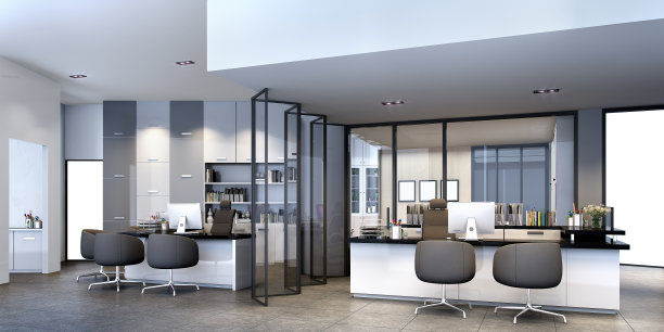 办公大楼商务会议、工作室三维渲染图片下载