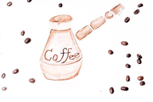 白色背景上的热咖啡拿铁艺术图片下载