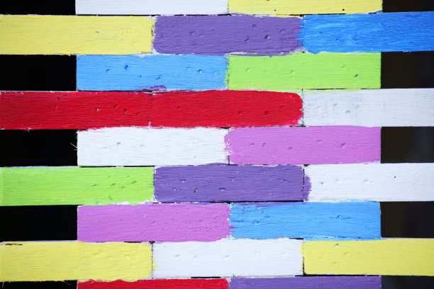 色彩丰富的木质面板纹理墙图片下载