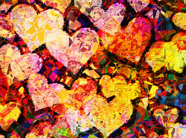 拼接风格的图片许多心图片下载