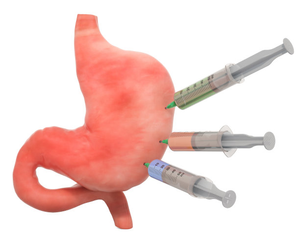胃疾病的治疗和药物概念，3D渲染孤立的白色背景图片下载