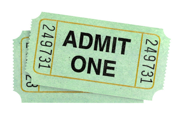 两张票单独印在白色背景上图片下载