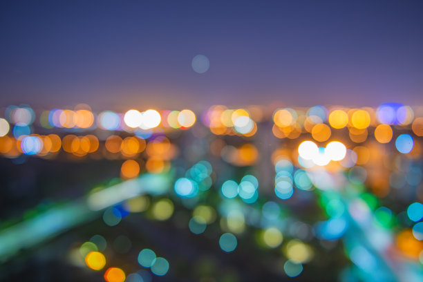 城市夜景的光晕图片下载