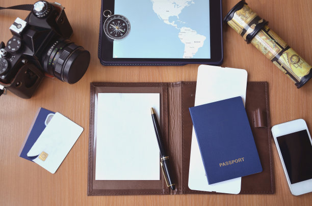 记事本，信用卡，护照，机票，相机，图片下载