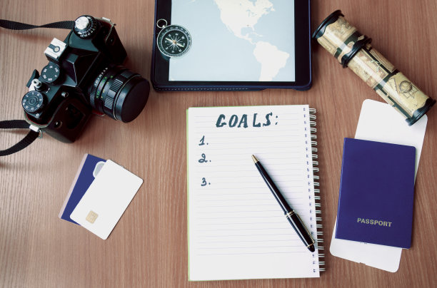 记事本，信用卡，护照，机票，相机，图片下载