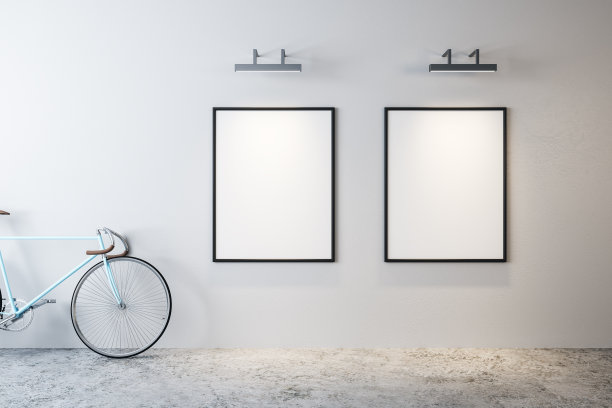 带有海报的现代室内设计图片下载