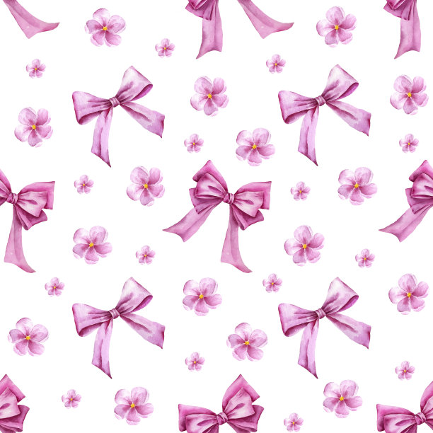 无缝图案的水彩弓。图片下载