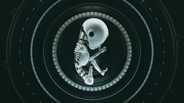 黑色未来人工智能胚胎婴儿图片下载