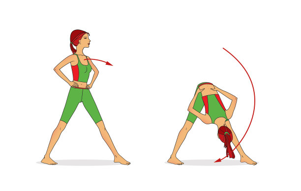 赤脚女孩做提骨盆带的练习图片下载