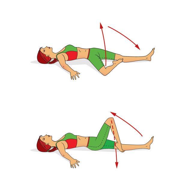 赤脚女孩做提骨盆带的练习图片下载