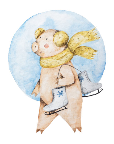 冬天的猪图片下载