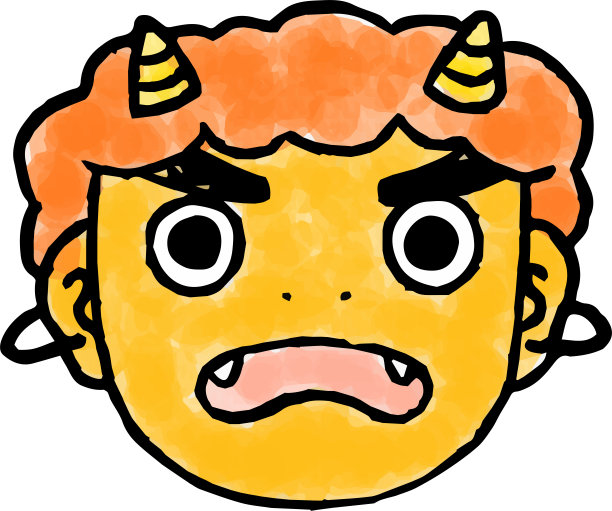 逼真的水彩风格的黄色恶魔的脸图片下载