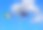 意大利国旗和欧盟的旗帜，映衬着蓝天和蓬松的云朵图片下载