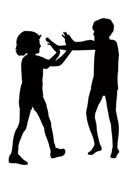 孩子们玩剪影矢量图片下载