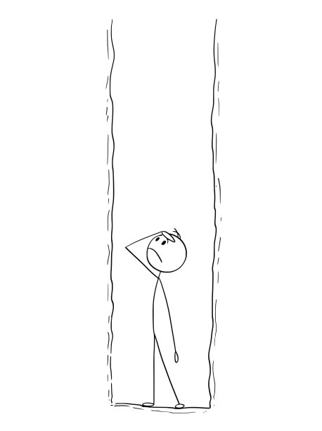 卡通人物或商人被困在深洞里图片下载