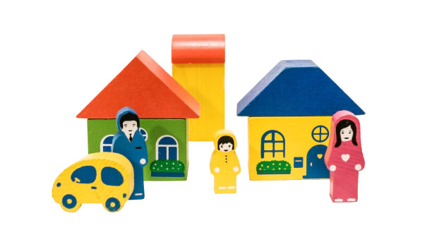 城市的人物和木块图片下载