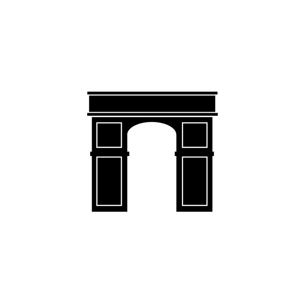 凯旋门矢量图标孤立的白色背景。图片下载