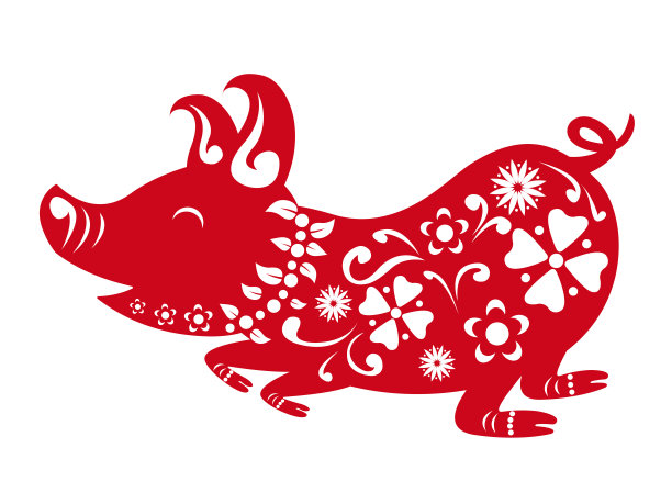 2019年春节快乐。猪年。矢量插图设计。图片下载